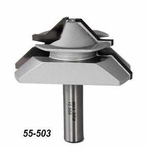 Carbide tipped rail and stile router bit for woodworking, labeled 55-503, on white background