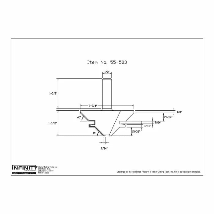 Infinity Tools 1/2" Shank Lock Miter Router Bits