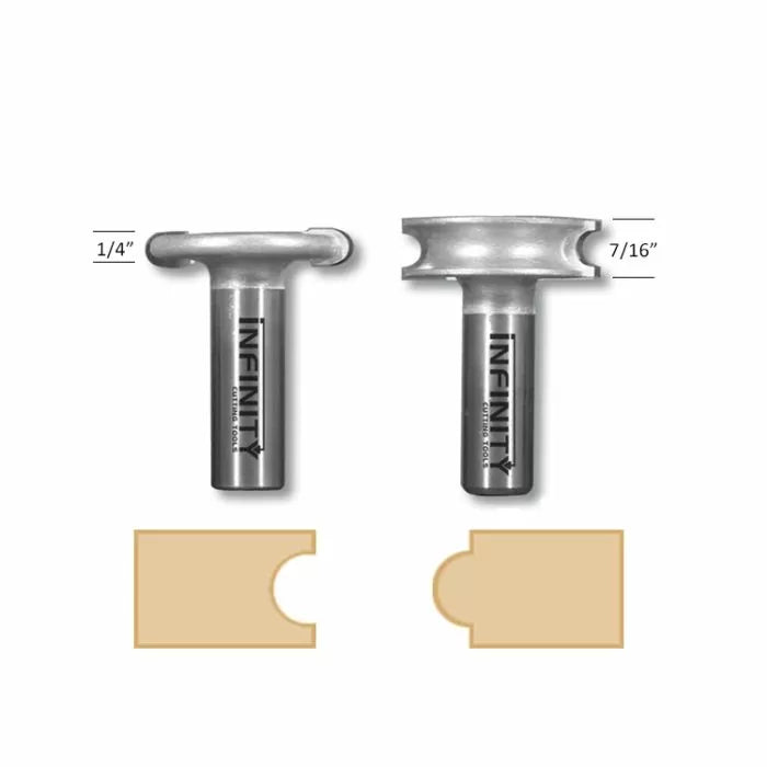 Infinity Tools 1/2" Shank Flute & Bead Router Bit Set