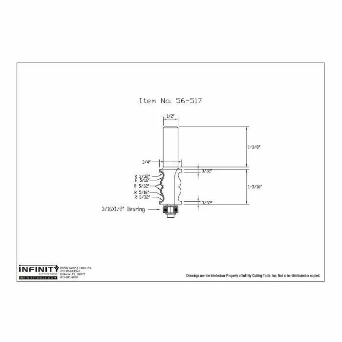 Infinity Tools 1/2" Shank Picture & Frame Making Router Bits