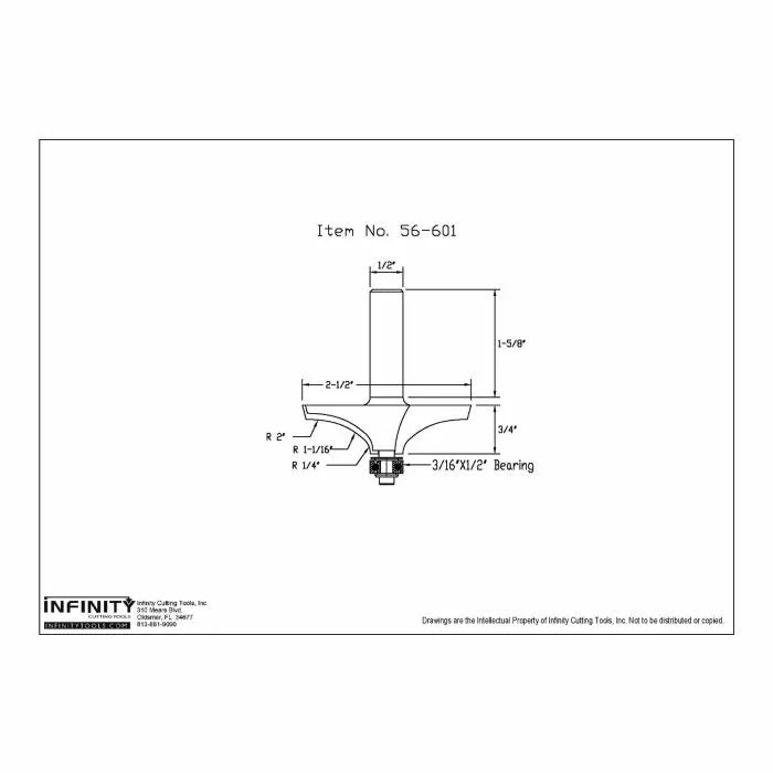 Infinity Tools 1/2" Shank Handrail Router Bit Sets