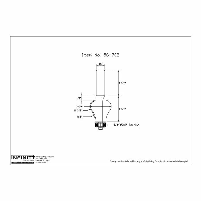 Infinity Tools 1/2" Shank Hand Rail Router Bits