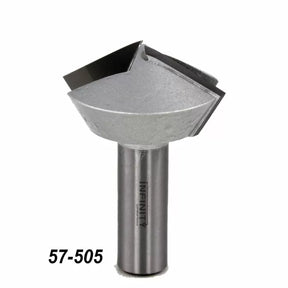 Carbide-tipped router bit with flat cutting edge, model 57-505 for woodworking