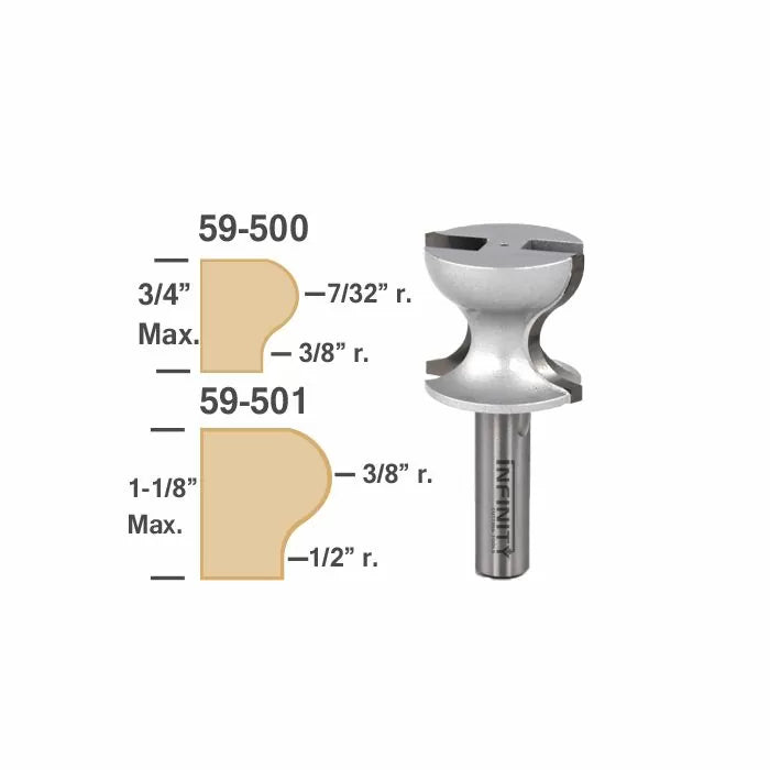 Infinity Tools 1/2" Shank Window Sill Router Bits