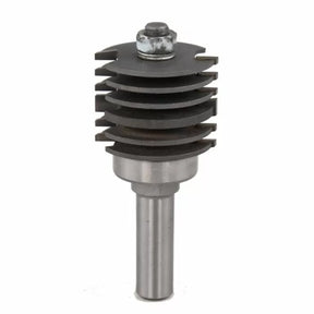 Stacked dado router bit for woodworking, isolated on white background