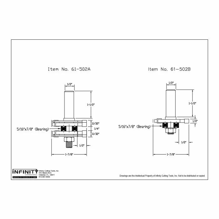 Infinity Tools 1/2" Shank Tongue & Groove Router Bit Sets