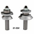 Cabinet door rail and stile router bit set with bearings for woodworking, model 61-504