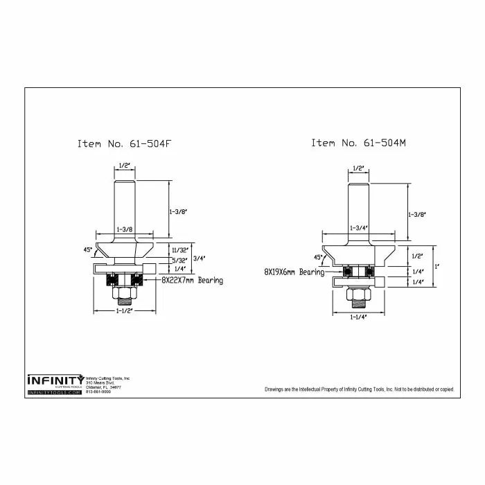 Infinity Tools 1/2" Shank Floor Making Router Bit Sets