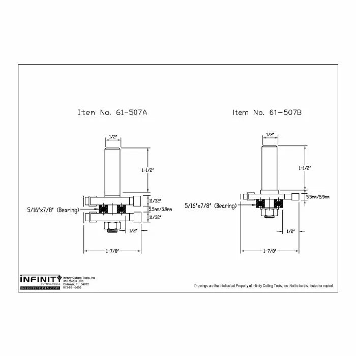 Infinity Tools 1/2" Shank Tongue & Groove Router Bit Sets