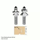 61-511 floor making router bit set with nail slot joint diagram