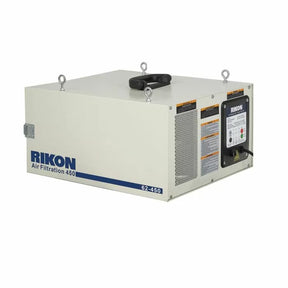 Rikon 62-450 air filtration system for woodworking shops with control panel and vents visible
