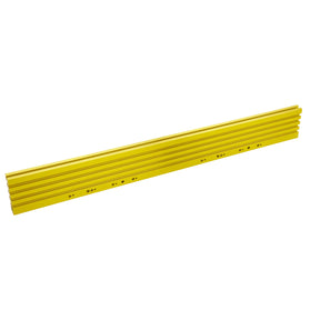 Yellow aluminum router table fence for woodworking with precision T-slots and mounting holes