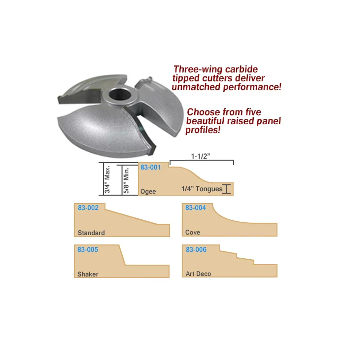 Infinity Tools Shape-Up Raised Panel Shaper Cutters, 3/4" Bore