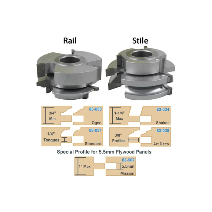 Infinity Tools Cabinet Door Rail & Stile Shaper Cutter Sets, 3/4" Bore