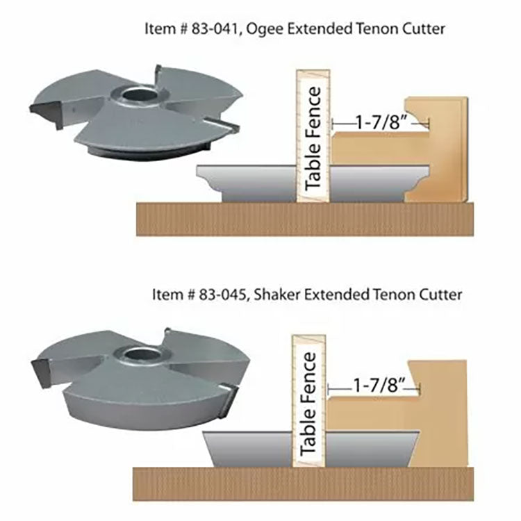 Infinity Tools Extended Tenon Shape-Up Shaper Cutters, 3/4" Bore