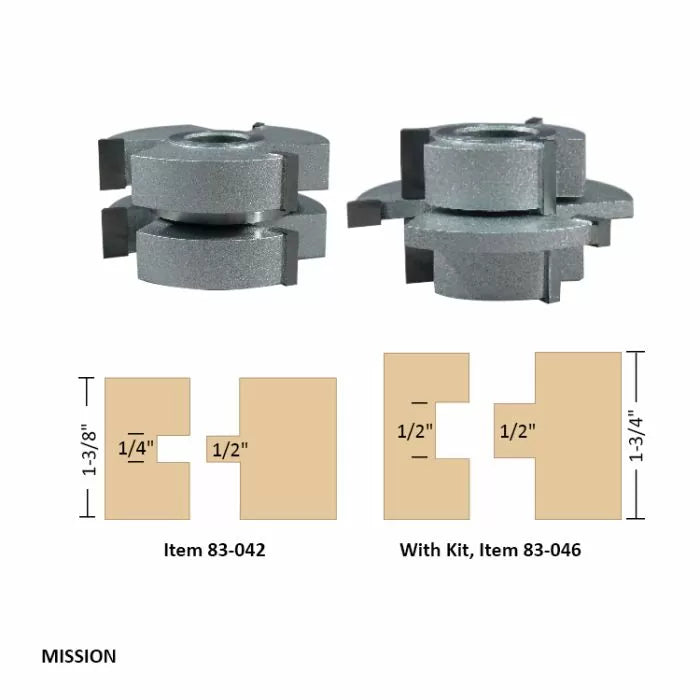 Infinity Tools Interior & Exterior Rail & Stile Shaper Cutter Sets, 3/4" Bore