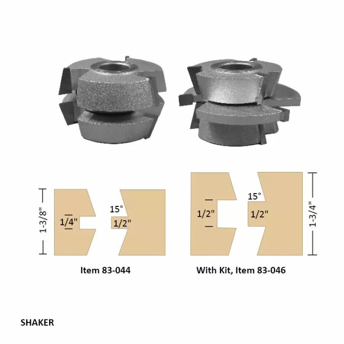 Infinity Tools Interior & Exterior Rail & Stile Shaper Cutter Sets, 3/4" Bore