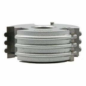 Aluminum woodworking router cutter head with profile blades for joinery or molding
