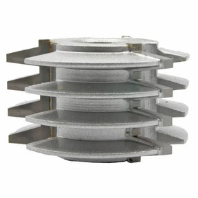 Stacked dado blade set for woodworking, featuring multiple silver cutting discs
