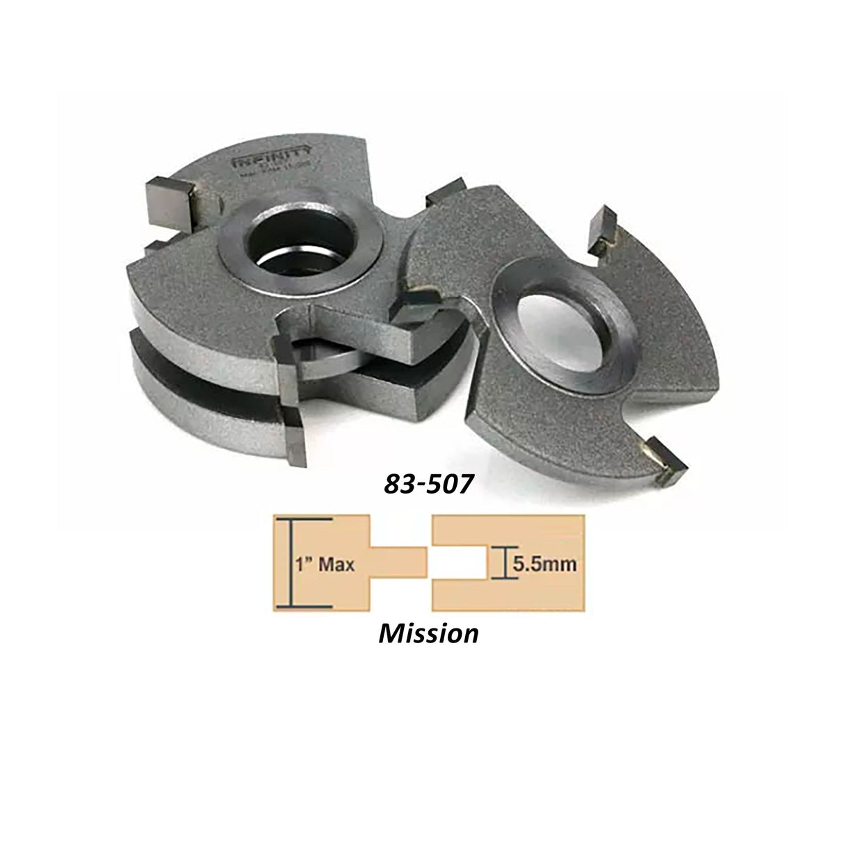 Infinity Tools Cabinet Door Rail & Stile Shaper Cutter Sets, 3/4" Bore