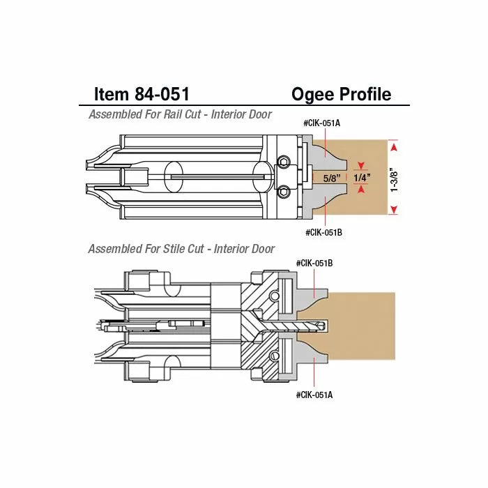 Ogee Replacement Knife for Insert-Pro Door Making Rail and Stile Set