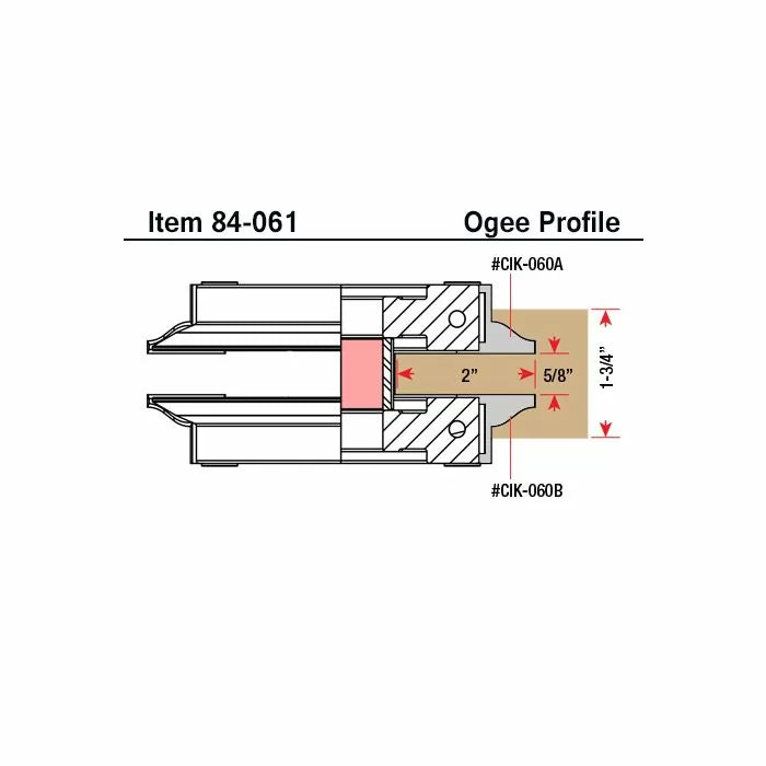 Ogee Replacement Knife for Insert-Pro Extended Tenon Head