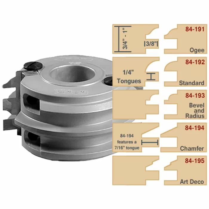 Infinity Tools Combination Rail & Stile Shaper Cutter, 1-1/4" Bore