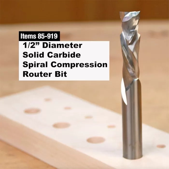 Solid Carbide Spiral Compression Router Bits