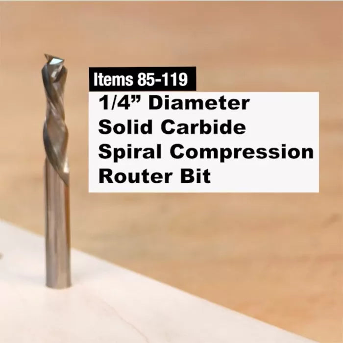 Solid Carbide Spiral Compression Router Bits
