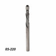 Spiral upcut router bit with 85-220 marking, used for precise woodworking cuts.