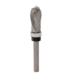 Carbide spiral flush trim router bit with bearing for woodworking precision cuts