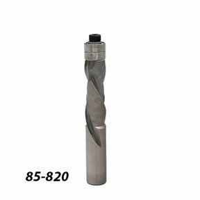 Spiral flush trim router bit with bearing, woodworking tool, part number 85-820