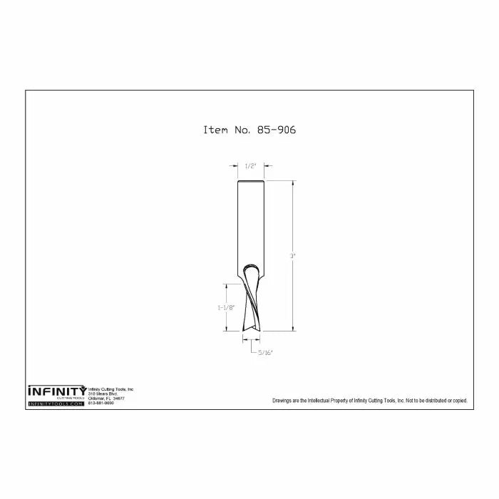 Infinity Tools 1/2" Shank Solid Carbide Spiral Downcut Router Bits