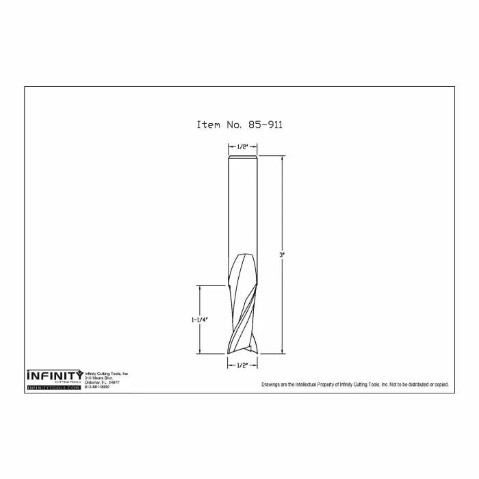 Infinity Tools 1/2" Shank Solid Carbide Spiral Upcut Router Bits