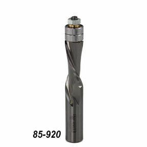 Carbide spiral flush trim router bit with top bearing, woodworking tool 85-920.