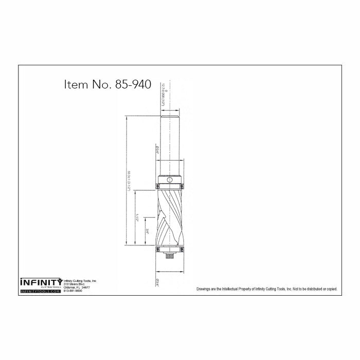 Infinity Tools 1/2" Shank Solid Carbide Compression Double Bearing Pattern Router Bits