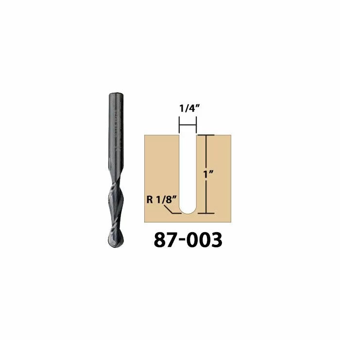 Infinity Tools 1/4" Shank Ball-Nose Up-Cut Spiral Solid Carbide CNC Router Bit