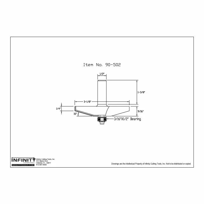 Infinity Tools 1/2" Shank Horizontal Raised Panel Router Bits