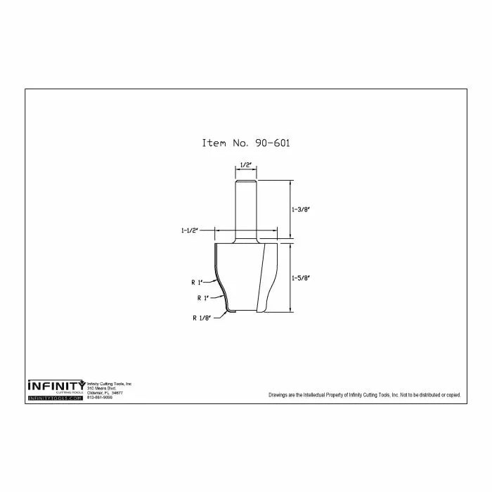 Infinity Tools 1/2" Shank Vertical Raised Panel Router Bits