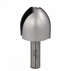 Round nose router bit for woodworking, silver finish, isolated on white background.