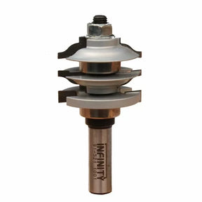 Stacked woodworking router bit cutter for joinery, isolated on white background