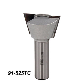 Carbide-tipped woodworking router bit, model 91-525TC, on white background
