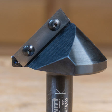 Replacement Insert Pro Router Bit Blade shown installed on router bit 94-300.