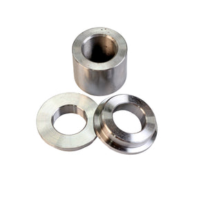 Three metal bushings for woodworking, shown on a white background