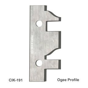 Ogee profile carbide insert knife CIK-191 for woodworking jointer or planer