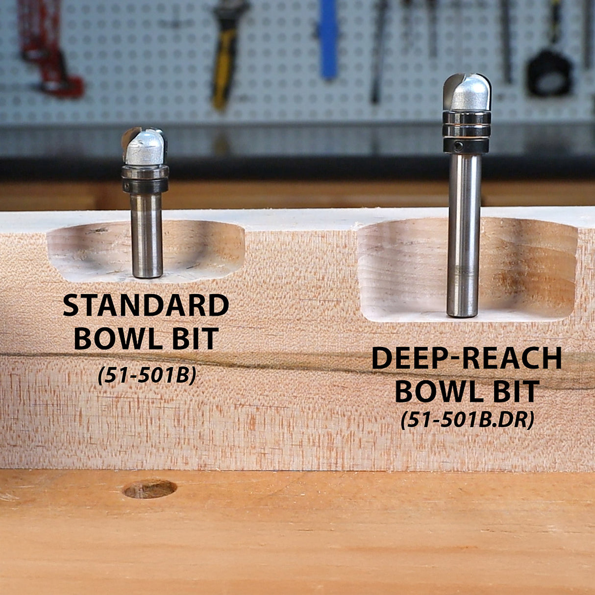 Infinity Tools 1/2" Shank Deep Reach Bowl & Tray Router Bit w/ Bearing