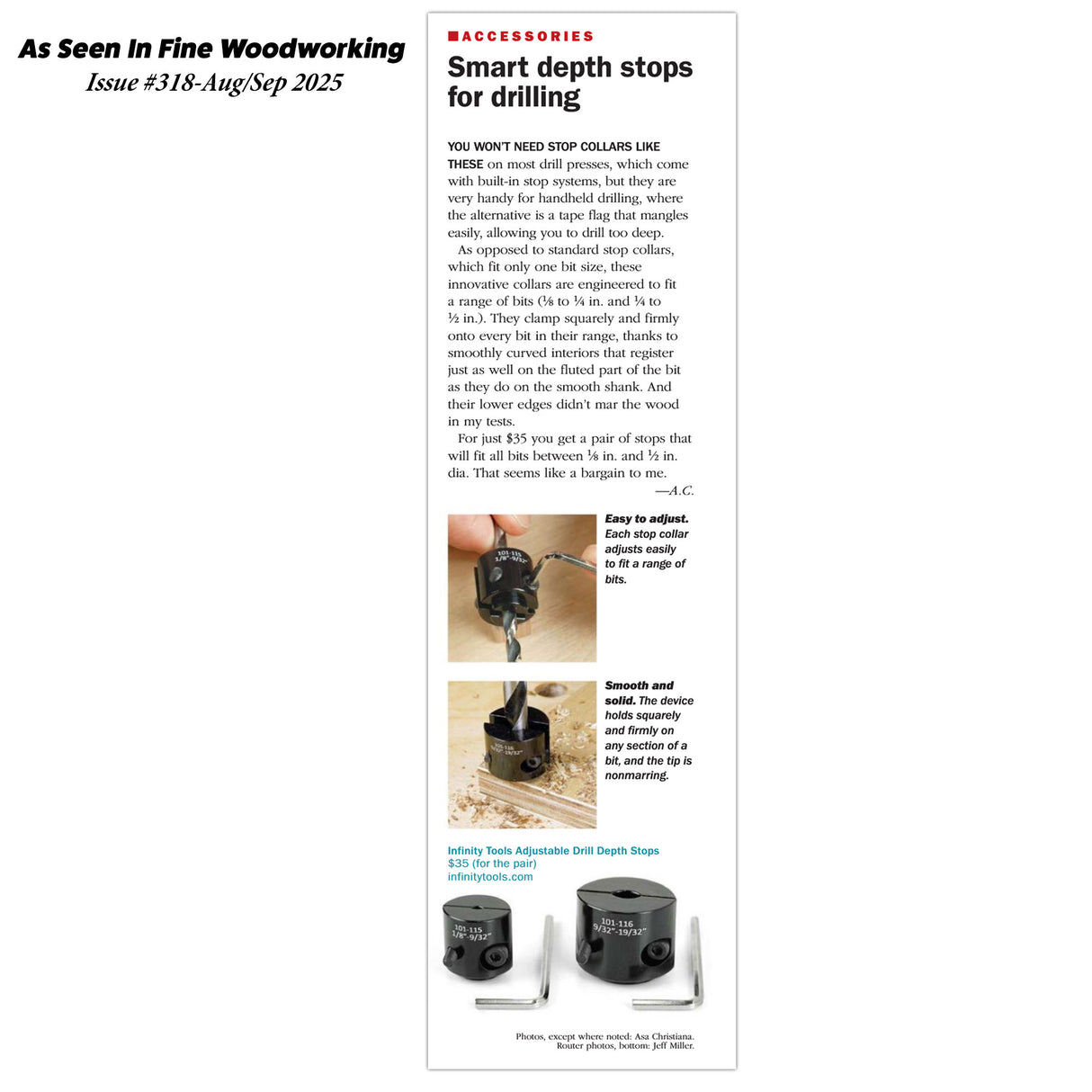 Infinity Tools Adjustable Drill Depth Stops