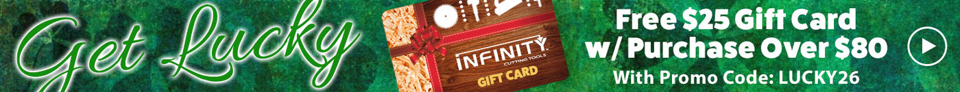 Promotional banner with 'Get Lucky' text and a free $25 gift card offer.