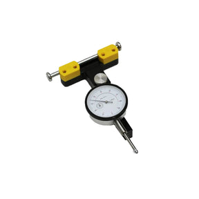 Miter slot indicator gauge with dial for precise woodworking alignment on a white background