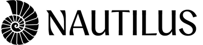 Nautilus logo with black nautilus shell icon and text on a white background